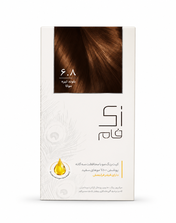 کیت رنگ مو زی‌فام شماره ۶.۸ بلوند تیره موکا با فیلتر فرابنفش